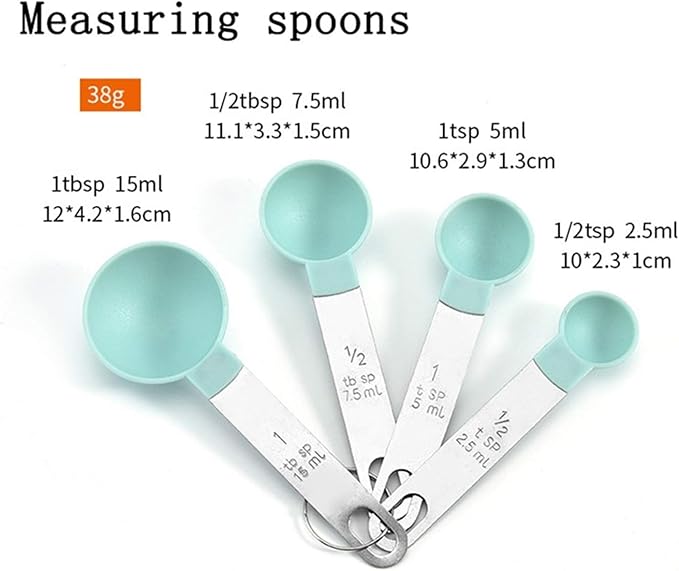 Kit de 4 Cucharas Y 4 Tazas Medidoras