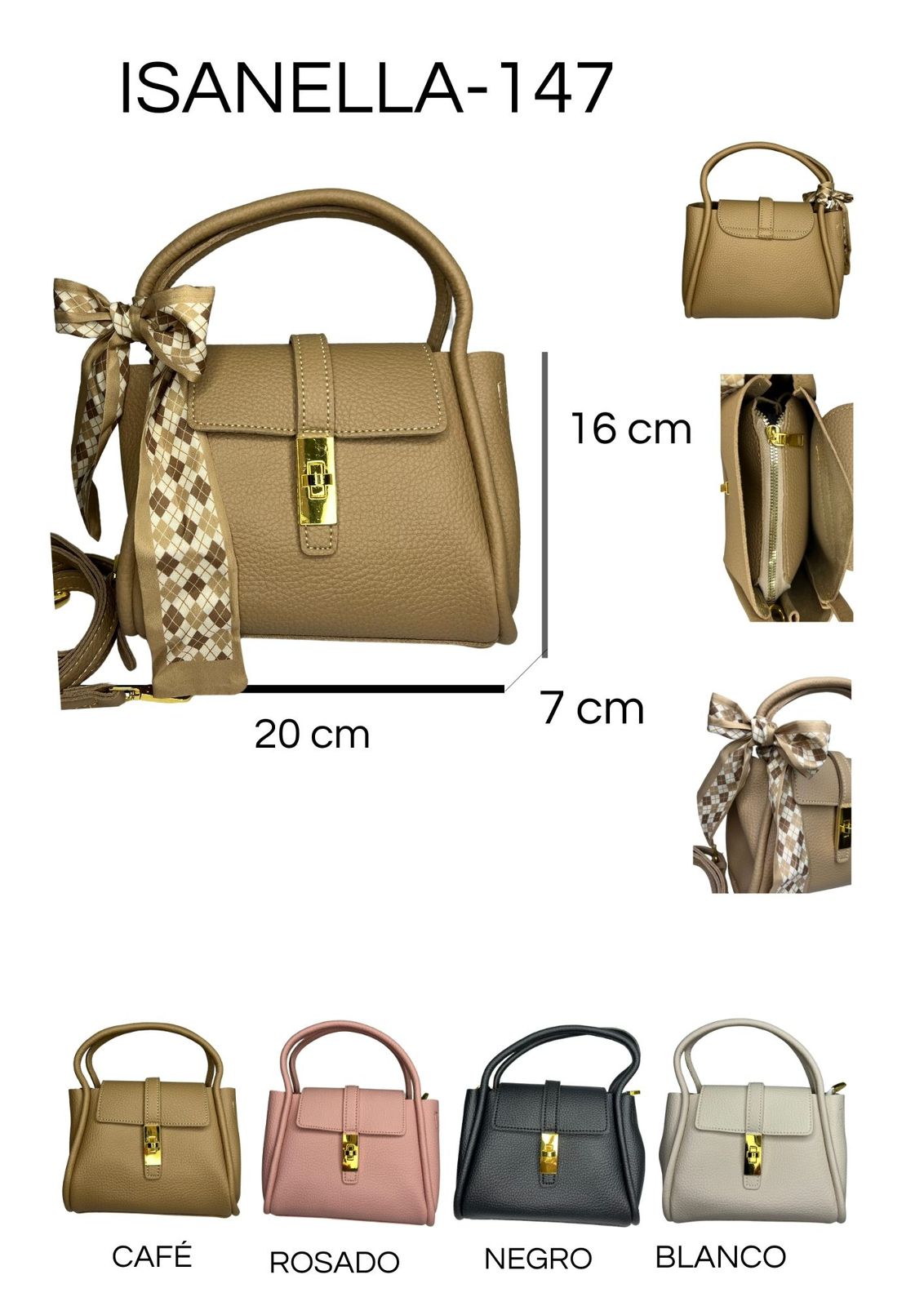 Mini Bolso Trapecio Clásico com lenço |ESENCIALES CURADOS 💎